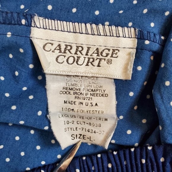 Vintage 80s Carriage Court Navy Polkadot Pants - Picture 8 of 8